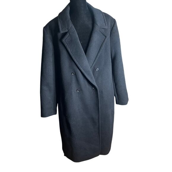 Banana Republic Timeless Black Wool blend topcoat NWT Men's size xl - Picture 1 of 7